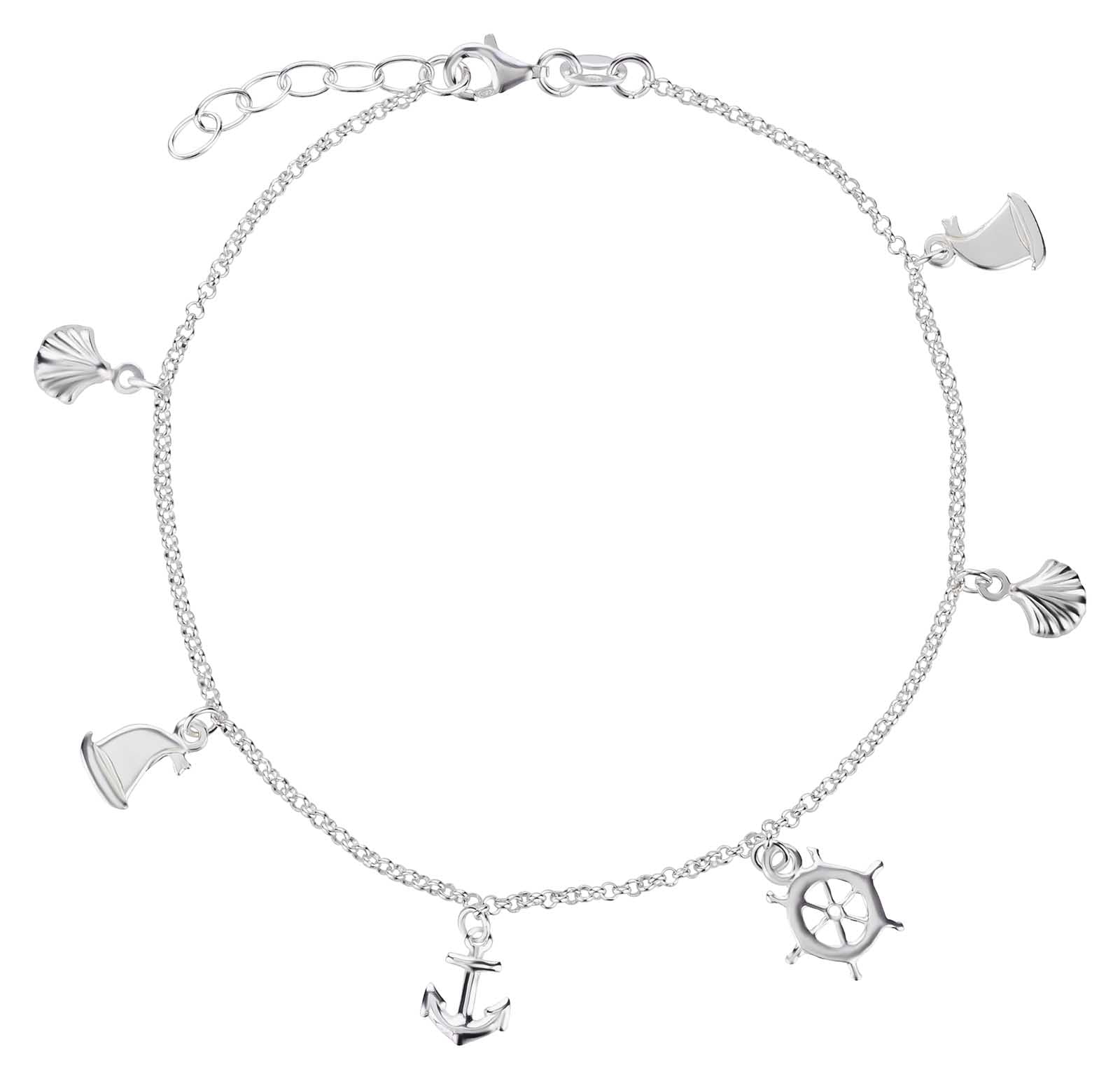 ORAZIO 3 Stück Fußketten Silber 925 - Verstellbare Damen Fußkettchen Wasserdicht