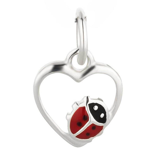 Kinder Anhänger Marienkäfer Herz 925 Silber