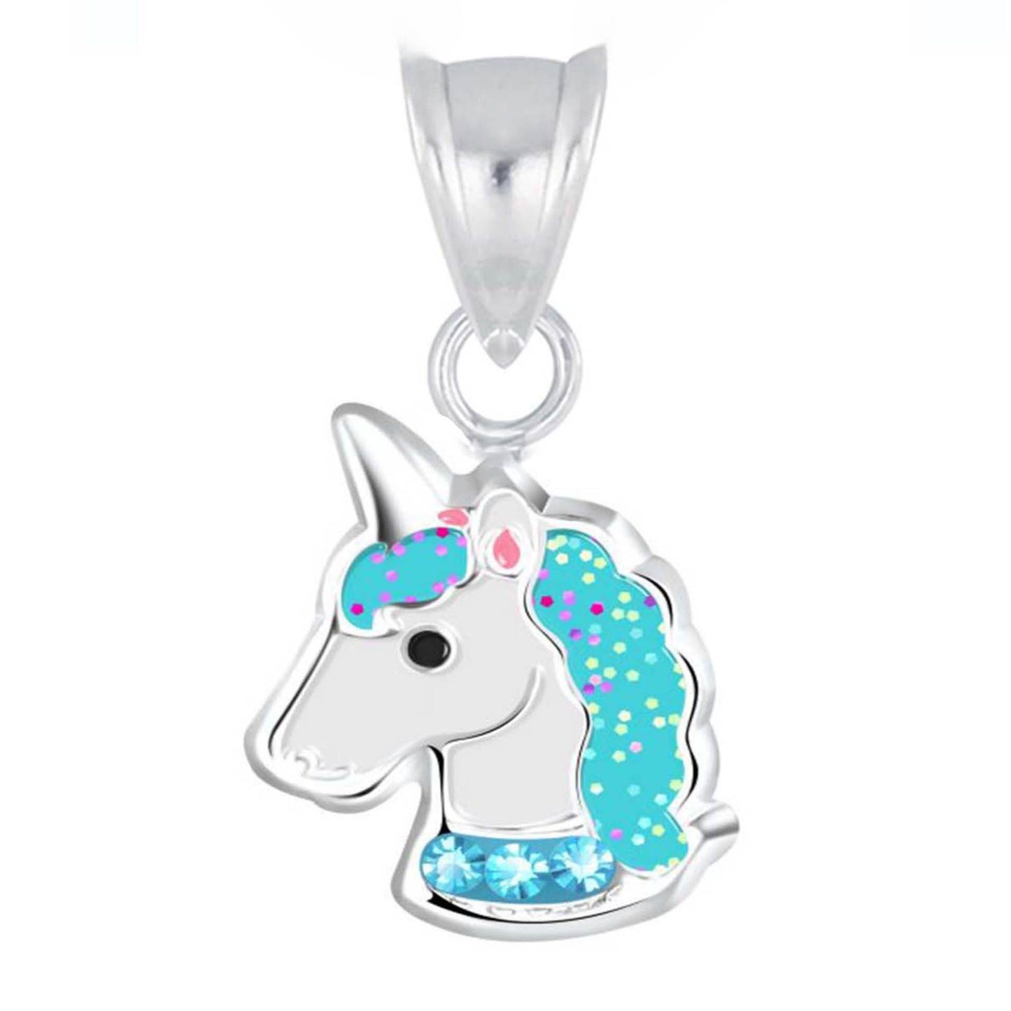 Kinder Anhänger blaues Einhorn 925 Silber