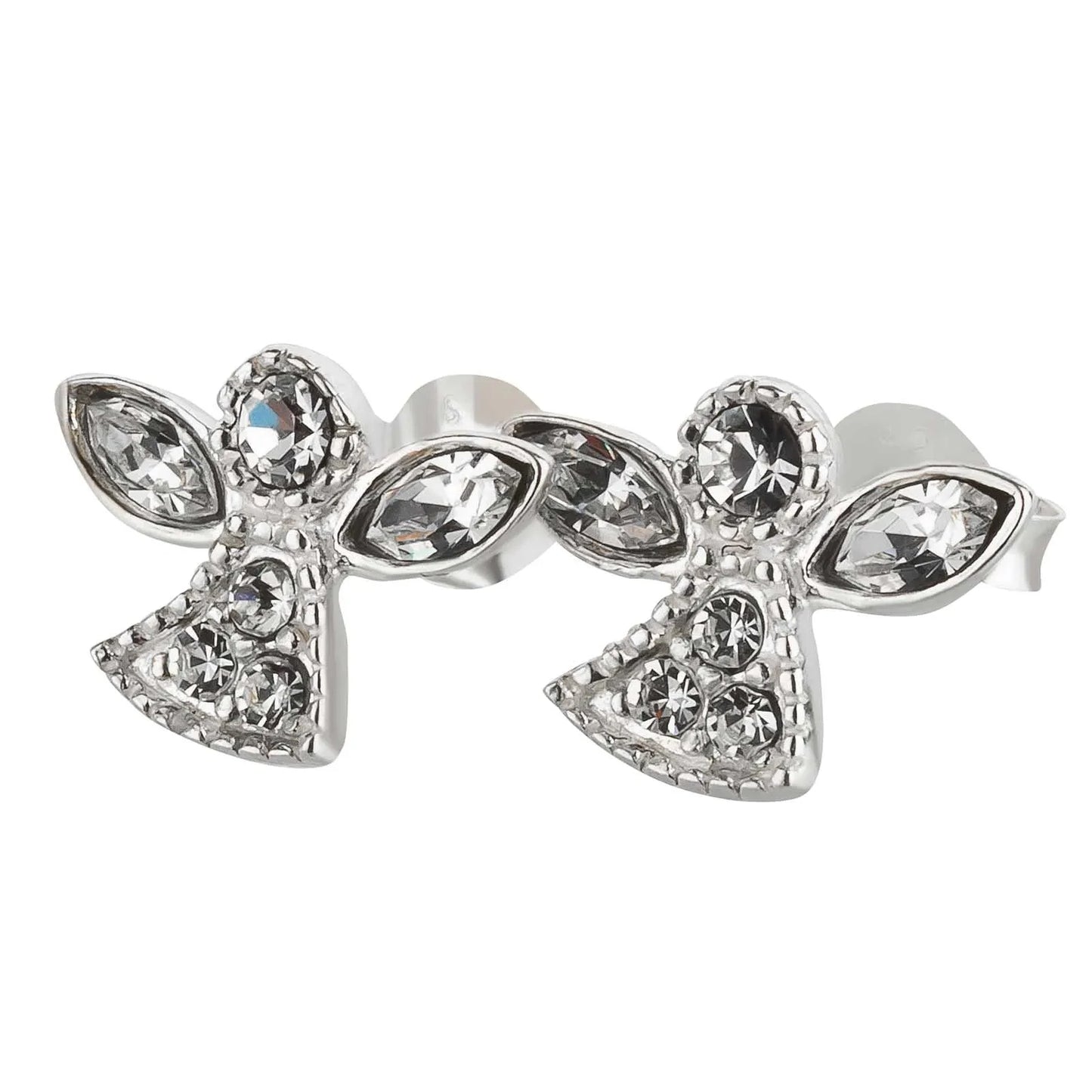 Ohrringe Kristall Engel 925 Silber klarer Zirkonia Stein