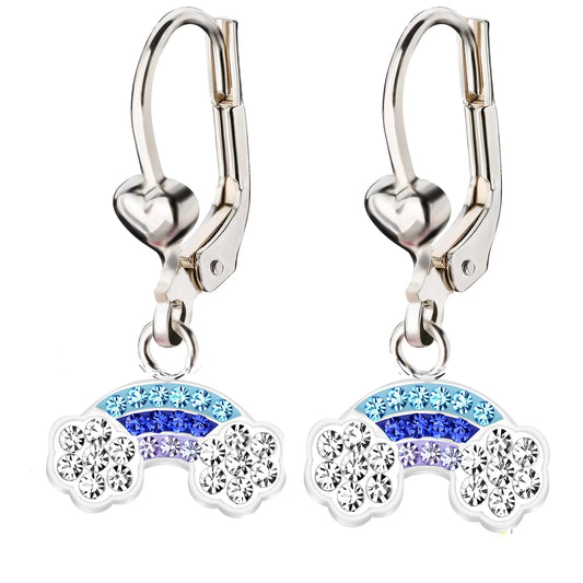 Kinderohrringe blauer Regenbogen 925 Silber