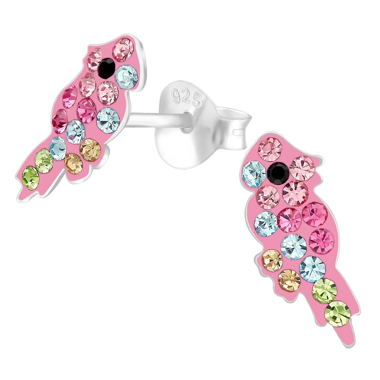 Kinderohrringe bunter Papagei 925 Silber