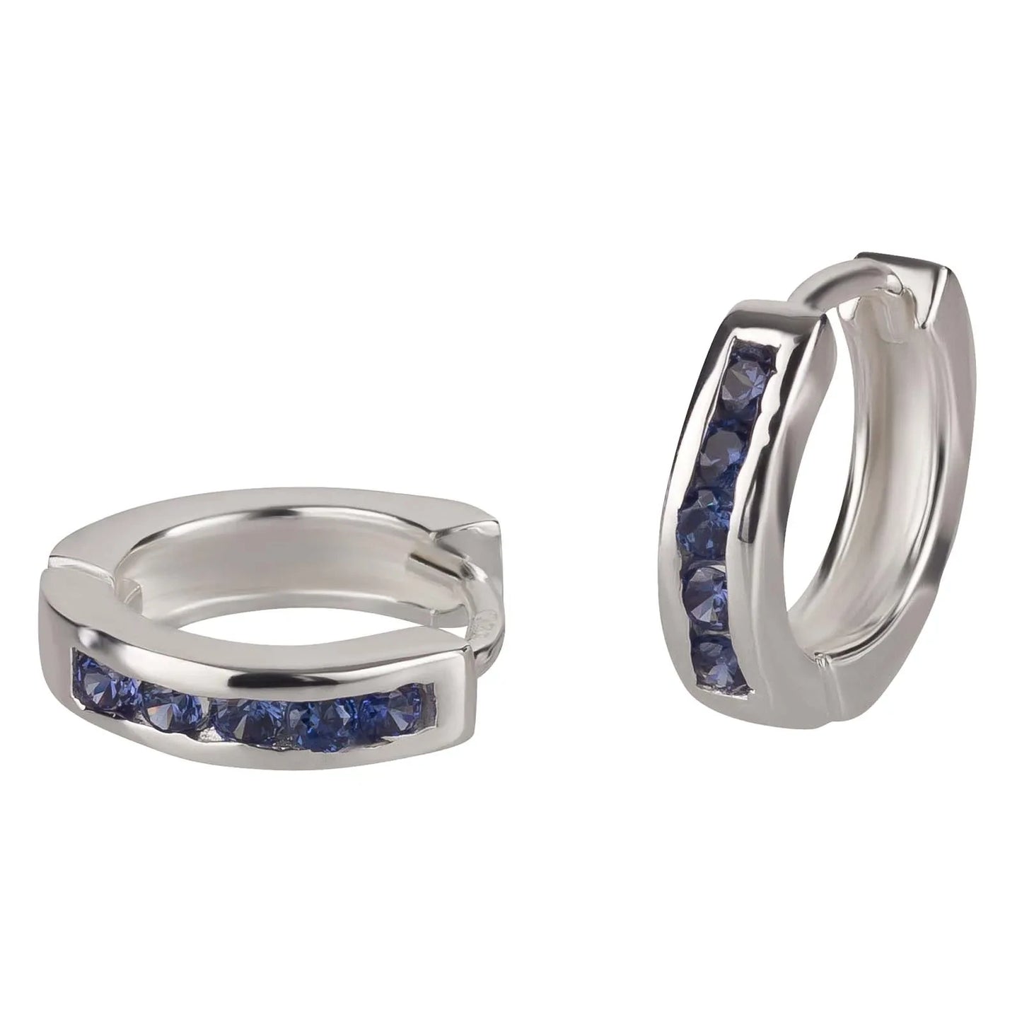 Ohrringe Creolen 925 Silber Zirkonia schwarz