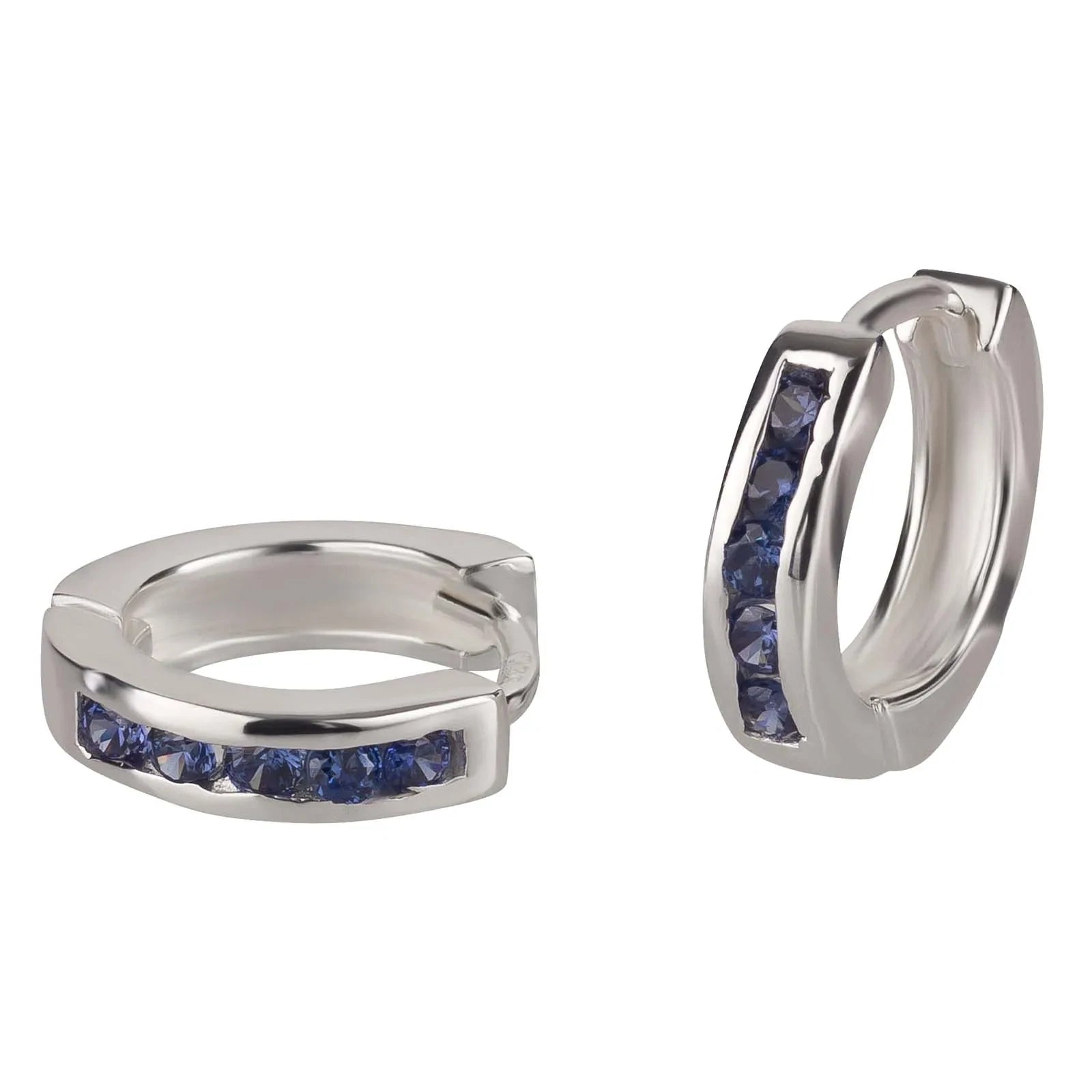 Ohrringe Creolen 925 Silber Zirkonia schwarz