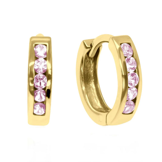 Ohrringe Creolen 925 Silber vergoldet Zirkonia rose
