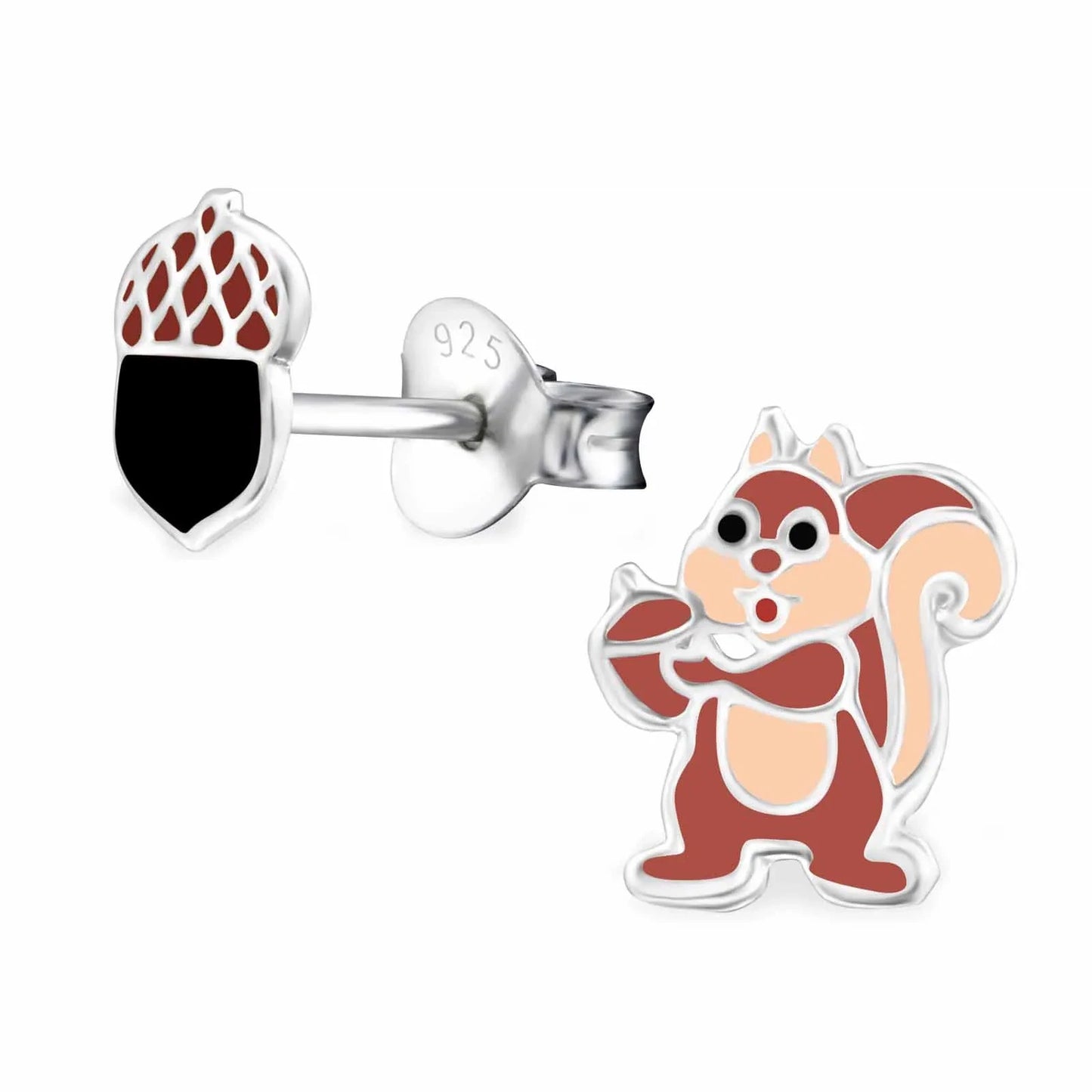 Kinderohrringe Eichhörnchen Nuss 925 Silber