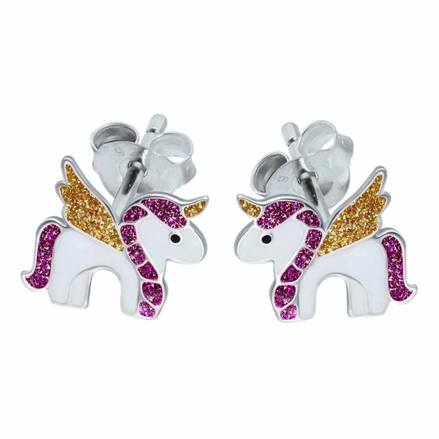 Kinderohrringe Einhorn 925 Silber
goldene Flügel