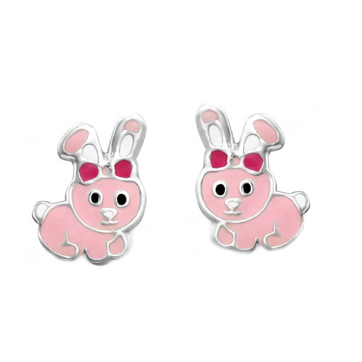 Kinderohrringe pinker Hase Knickohr 925 Silber