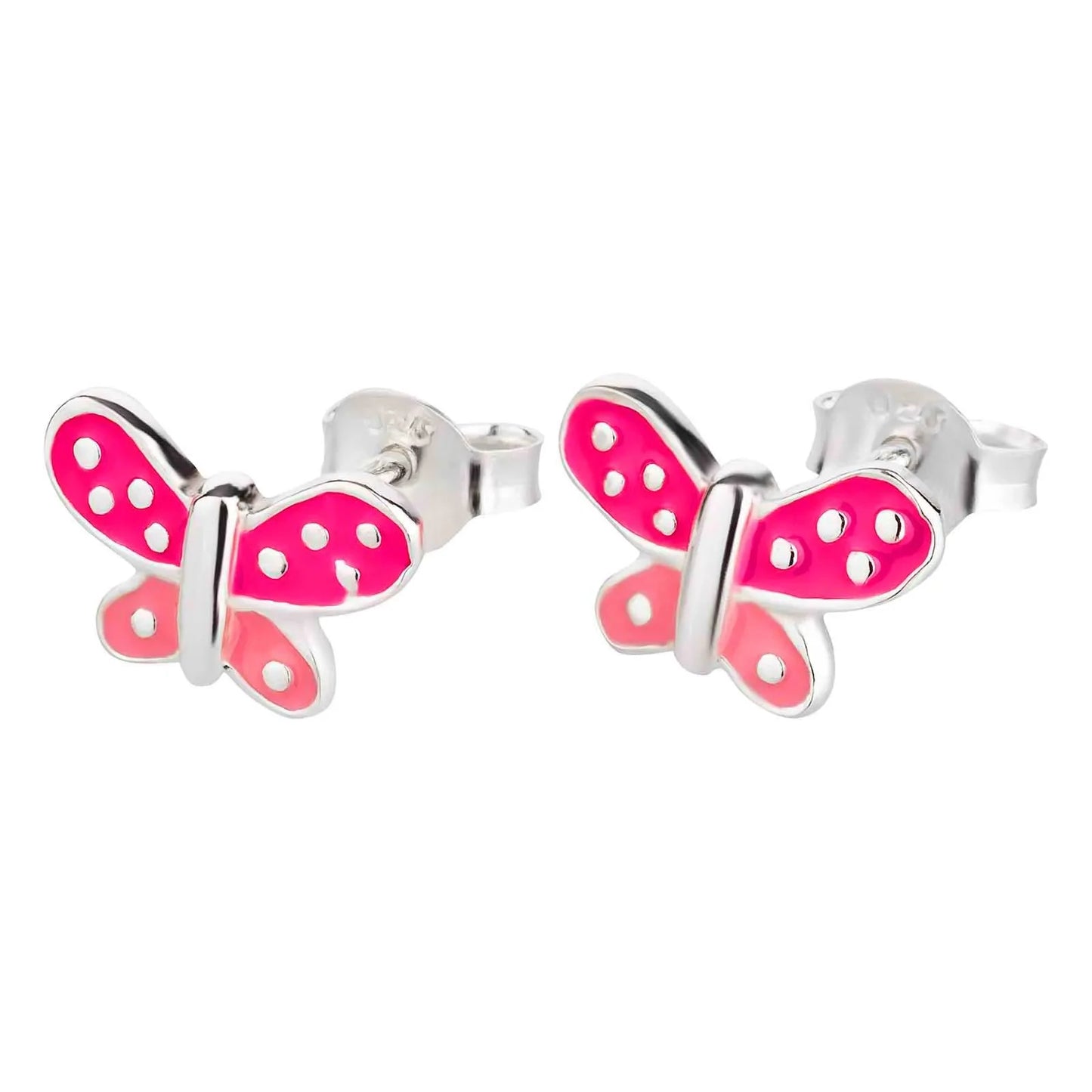 Kinderohrringe pinker Schmetterling June 925 Silber
