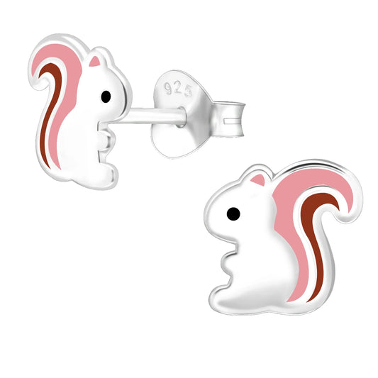 Kinderohrringe pinkes Eichhörnchen 925 Silber