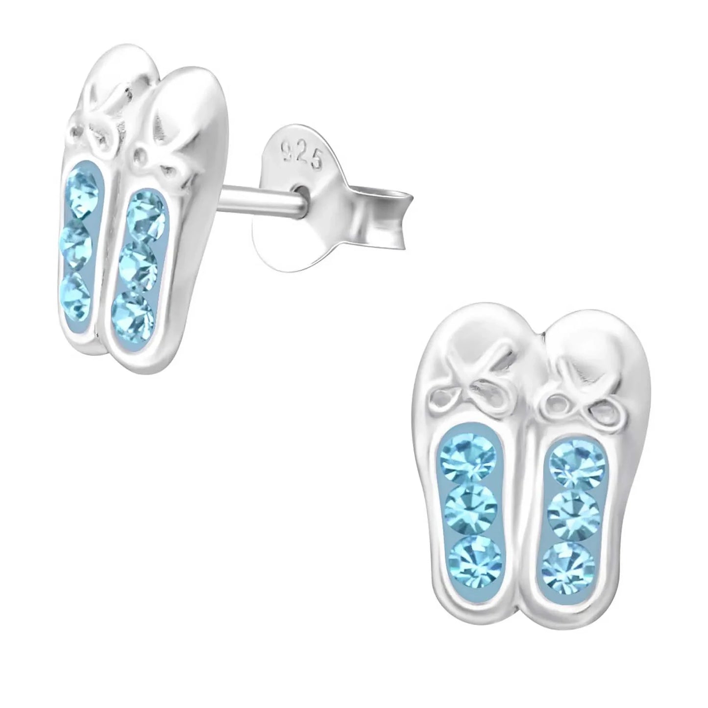 Kinderohrringe blaue Ballettschuhe 925 Silber