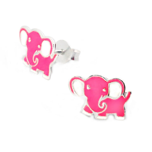 Kinderohrringe pinker Elefant 925 Silber