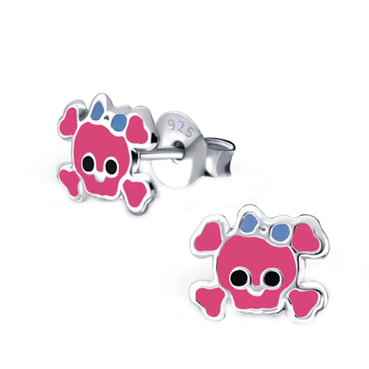 Kinderohrringe kleines Totenkopf MĂ€dchen 925 Silber