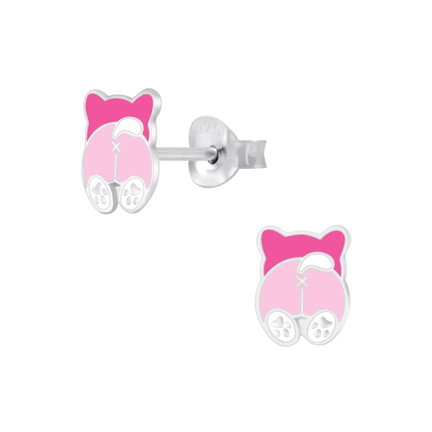 Kinderohrringe pinker Bär 925 Silber