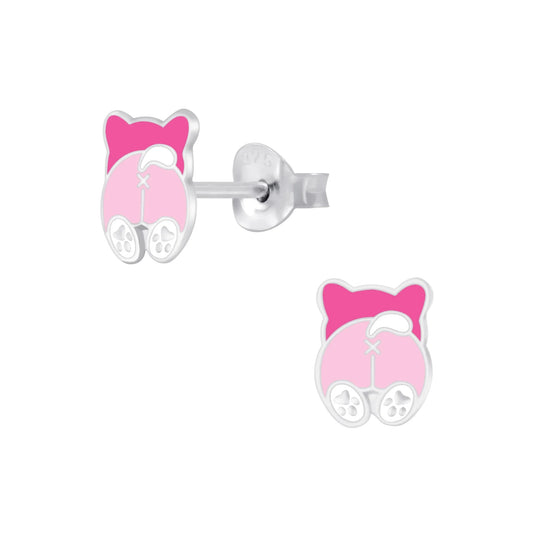 Kinderohrringe pinker Bär 925 Silber