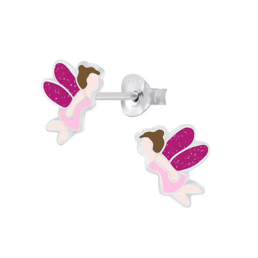 Kinderohrringe pinke Elfe Fee 925 Silber