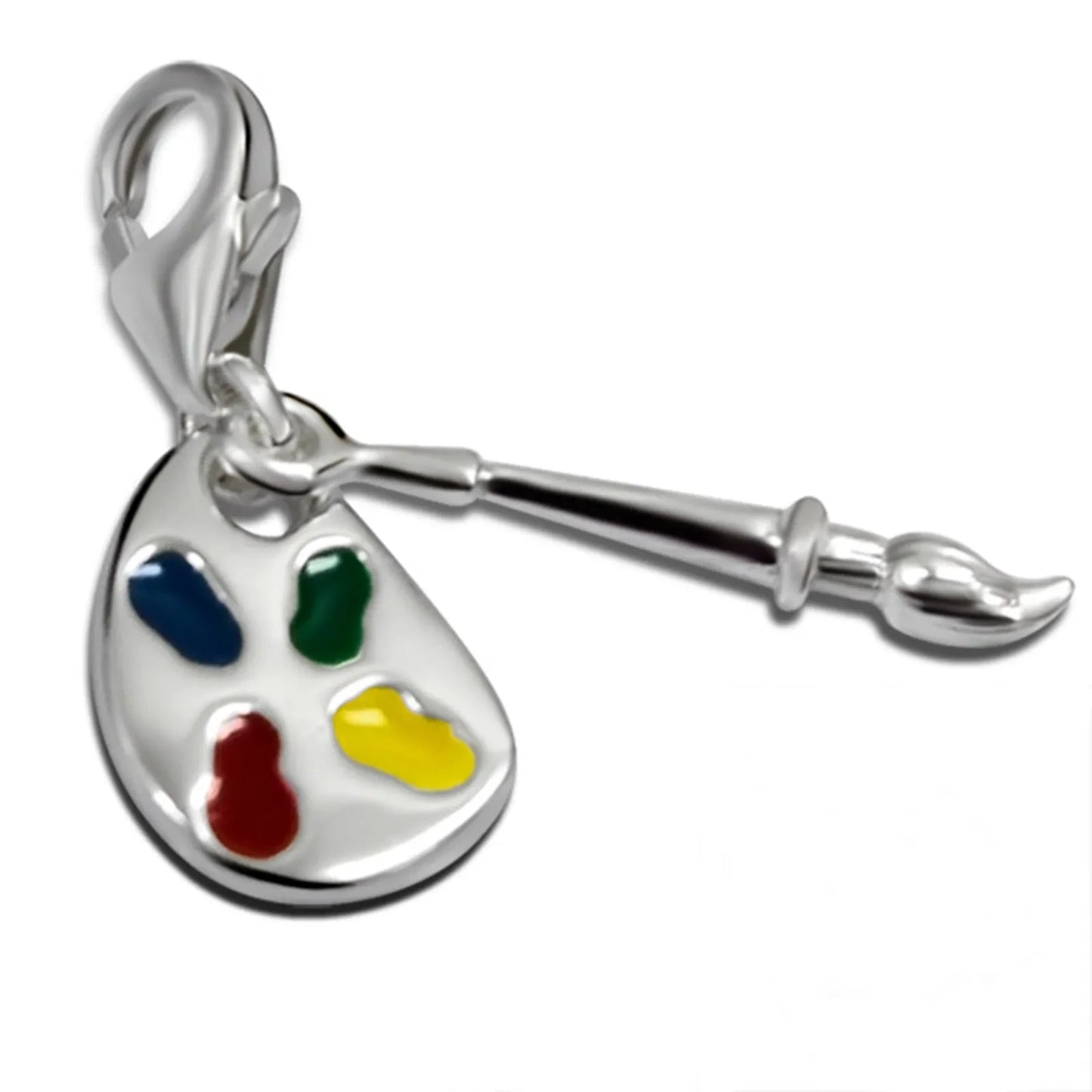 Charms Anhänger Pinsel Farbpalette 925 Silber