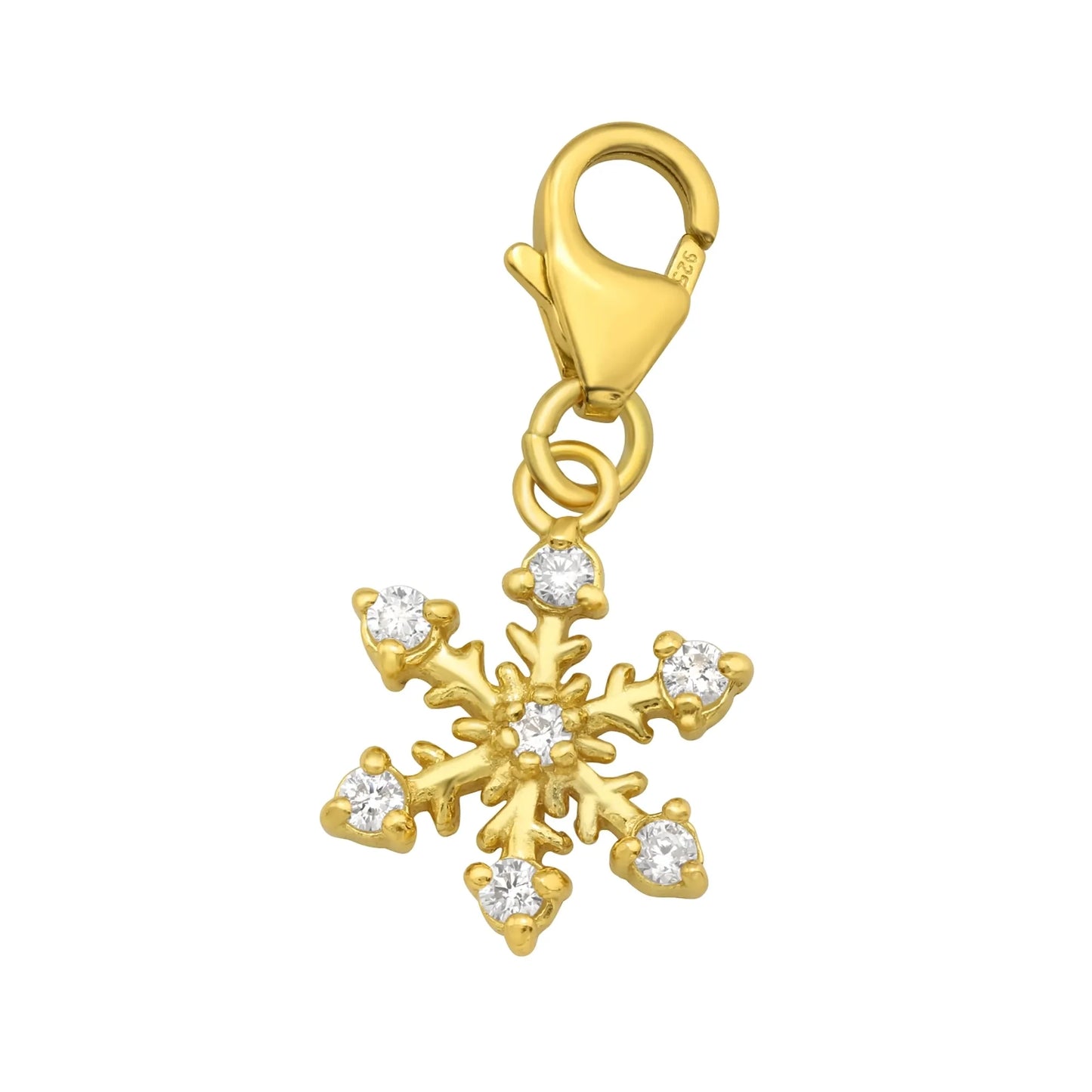 Charms Anhänger Flocke 925 Silber vergoldet