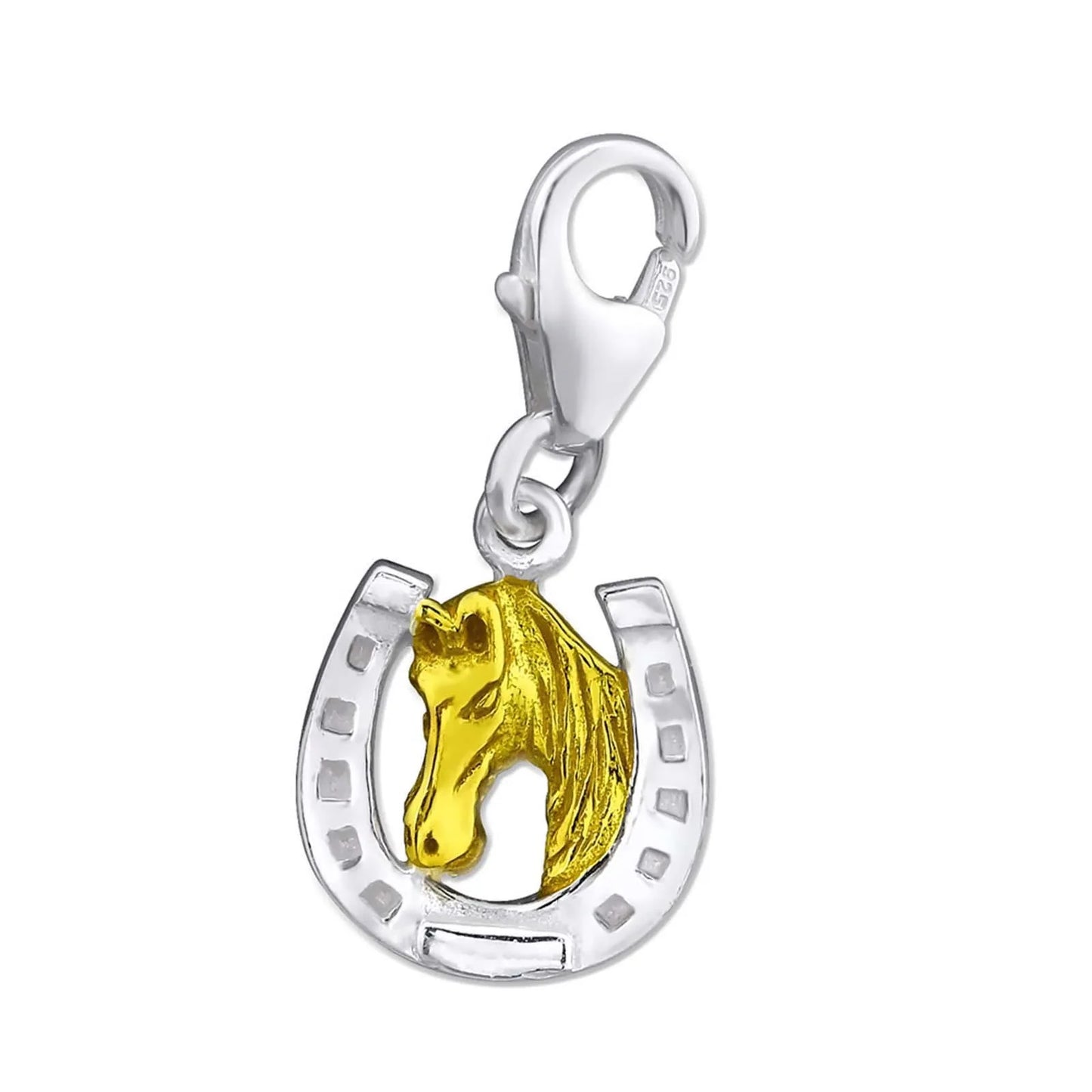 Charms Anhänger Pferd 925 Silber gold