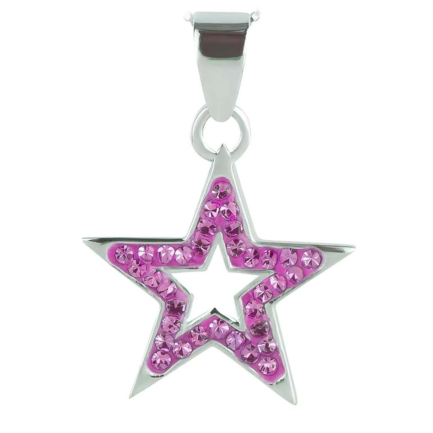 Anhänger Stern 925 Silber Zirkonia Pink