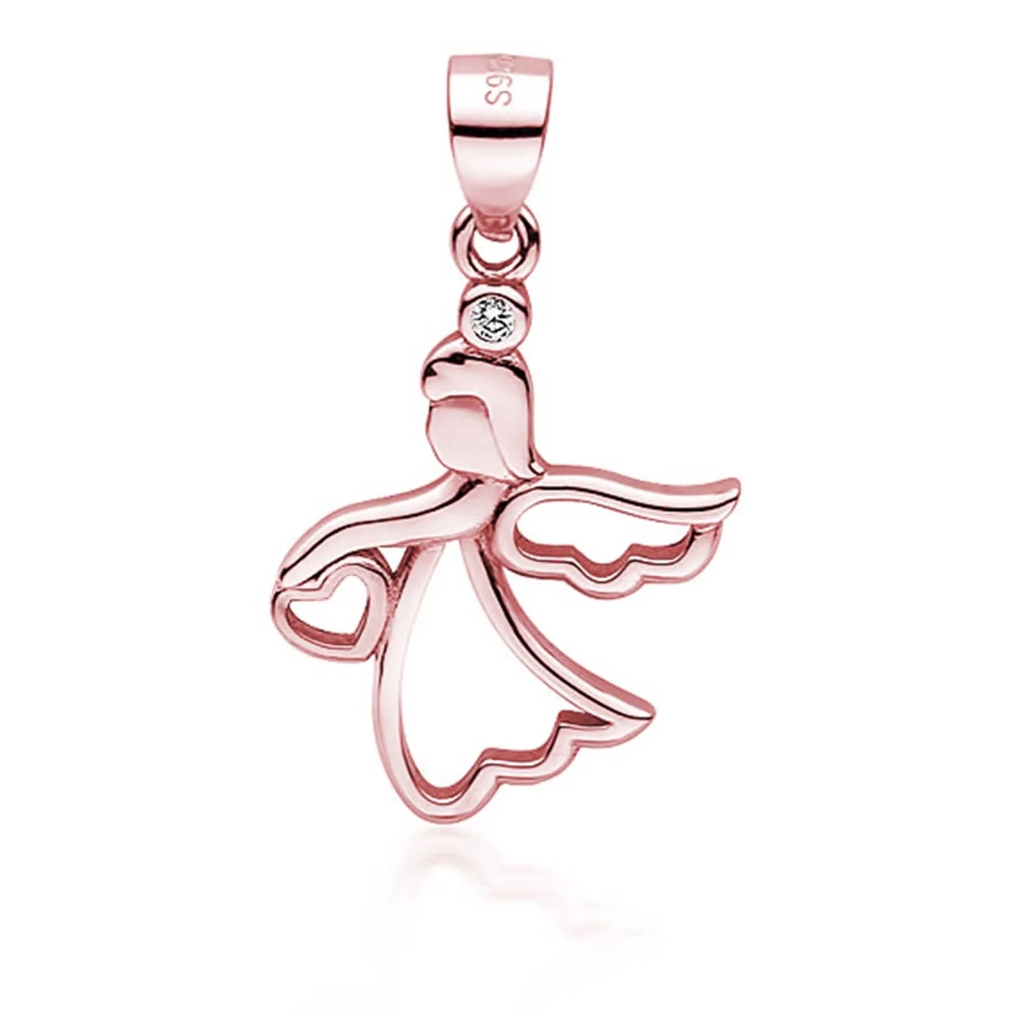 Anhänger Engel Lady Schutzengel 925 Silber Rosegold
