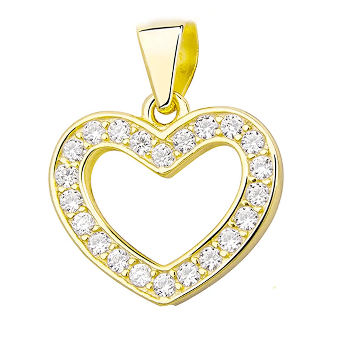 Anhänger goldenes Herz 925 Silber Zirkonia