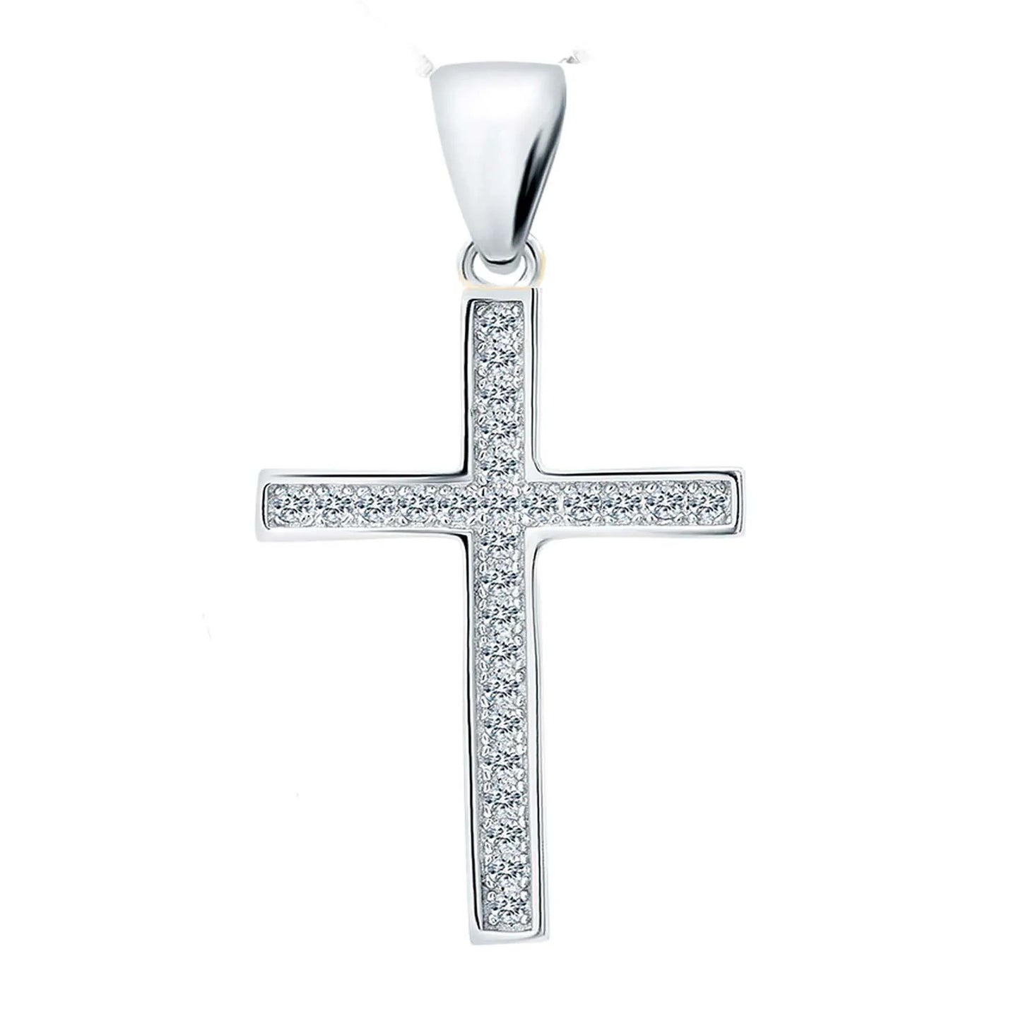 Anhänger grosses Kreuz 925 Silber Zirkonia