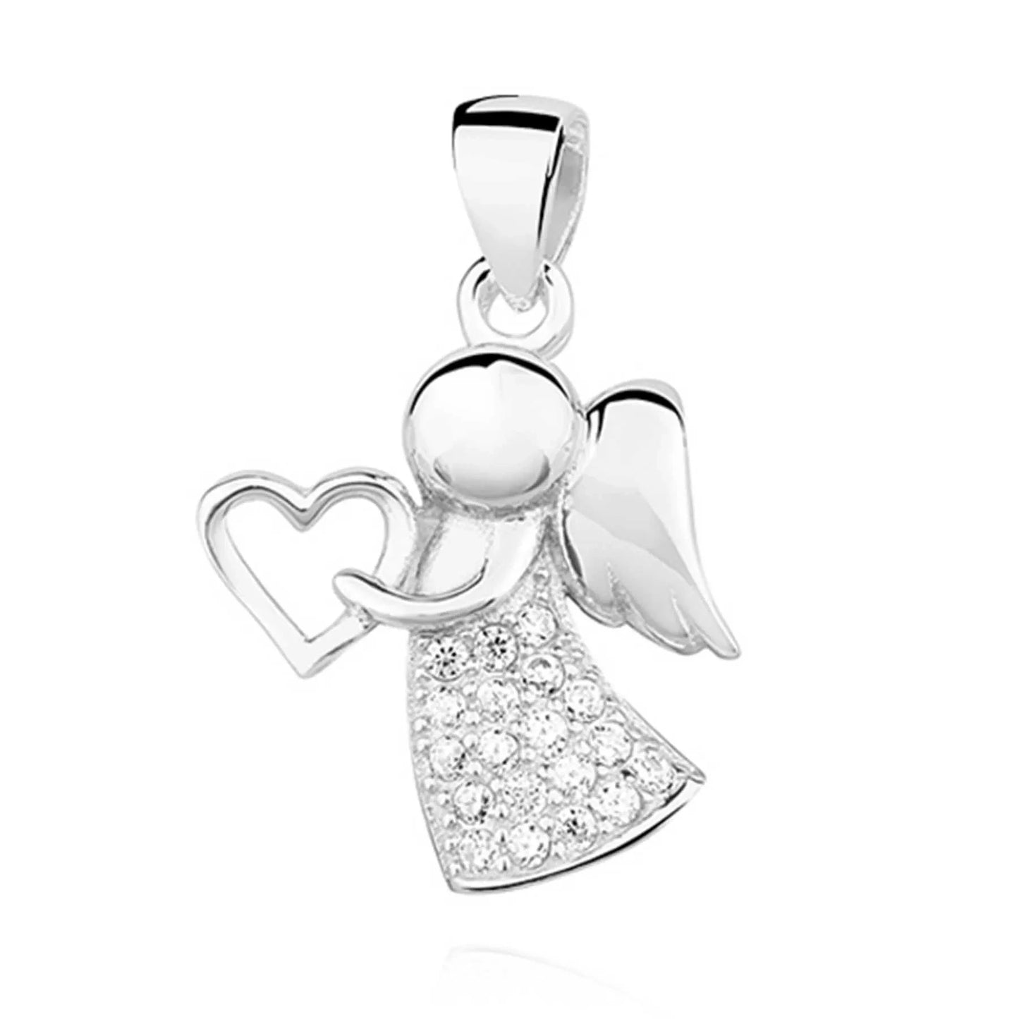 Kinder Anhänger Engel Schutzengel 925 Silber klare Zirkonia