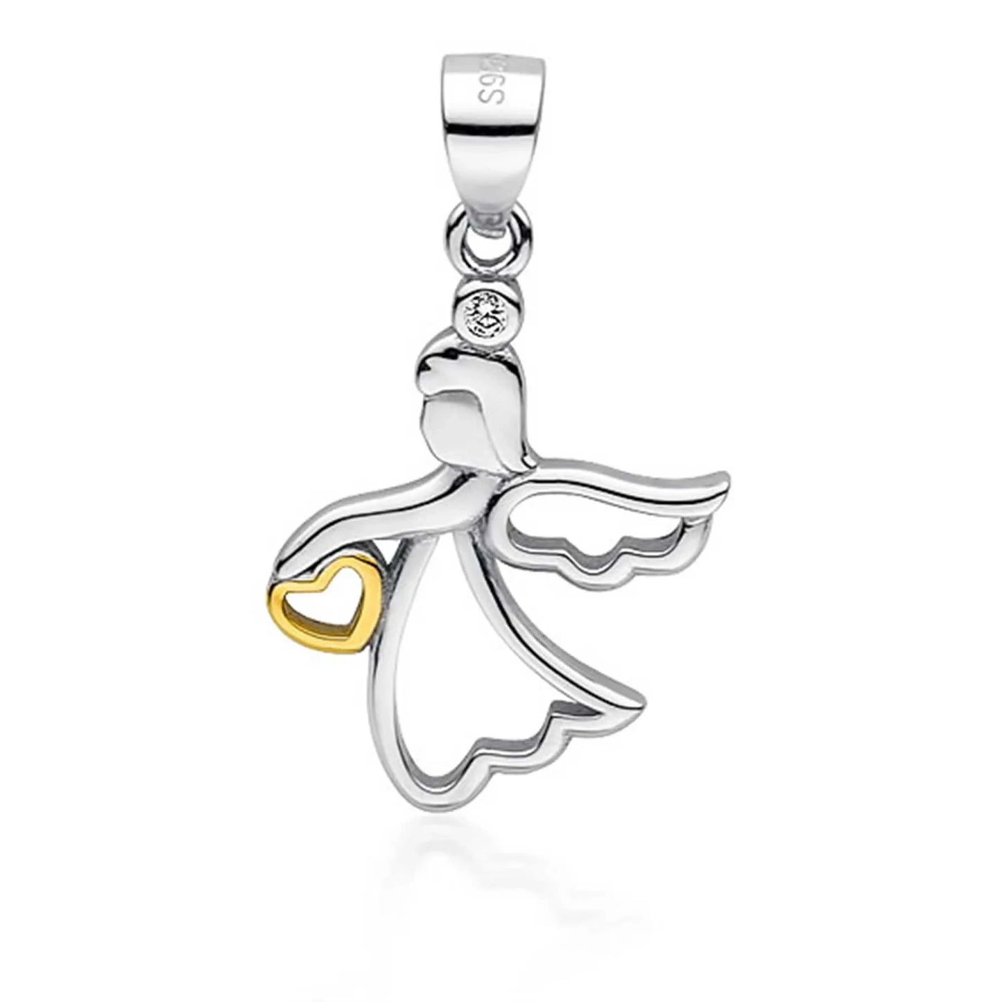 Anhänger Engel Lady Schutzengel 925 Silber gold