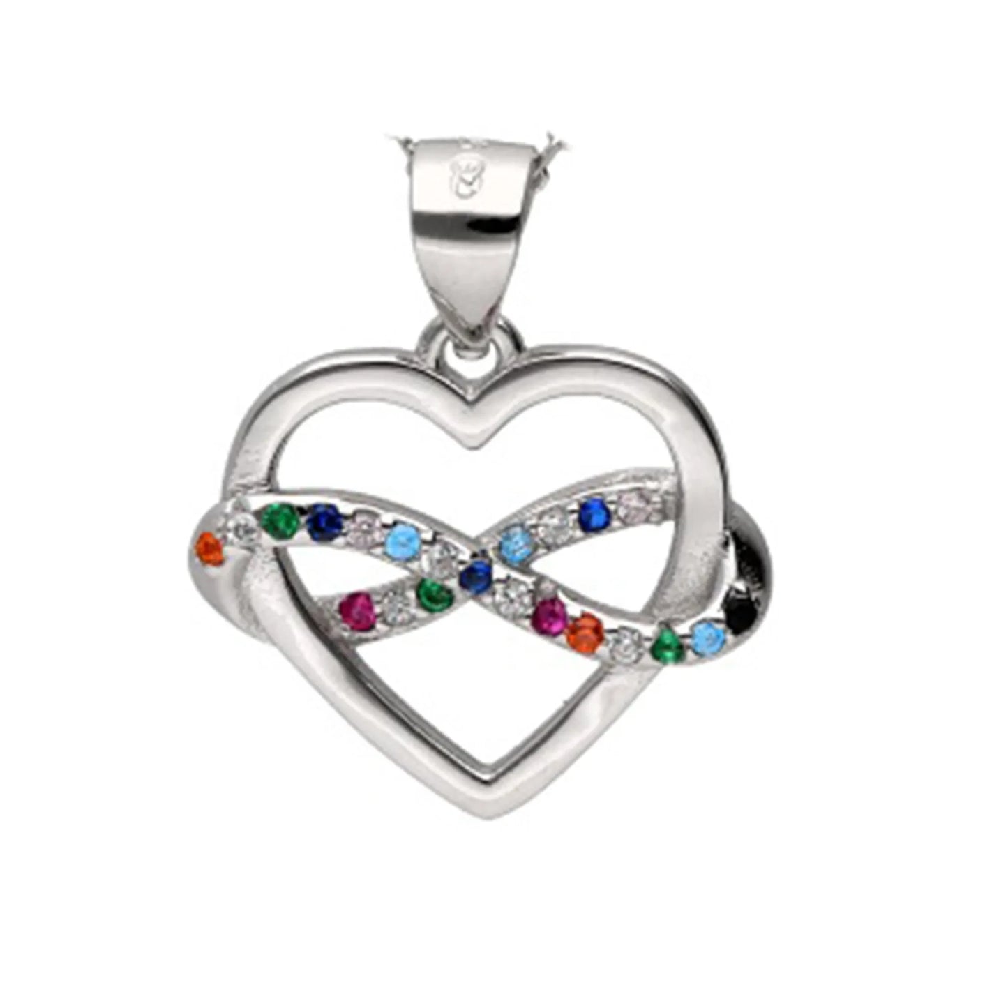 Anhänger Unendlich 925 Silber bunte Zirkonia