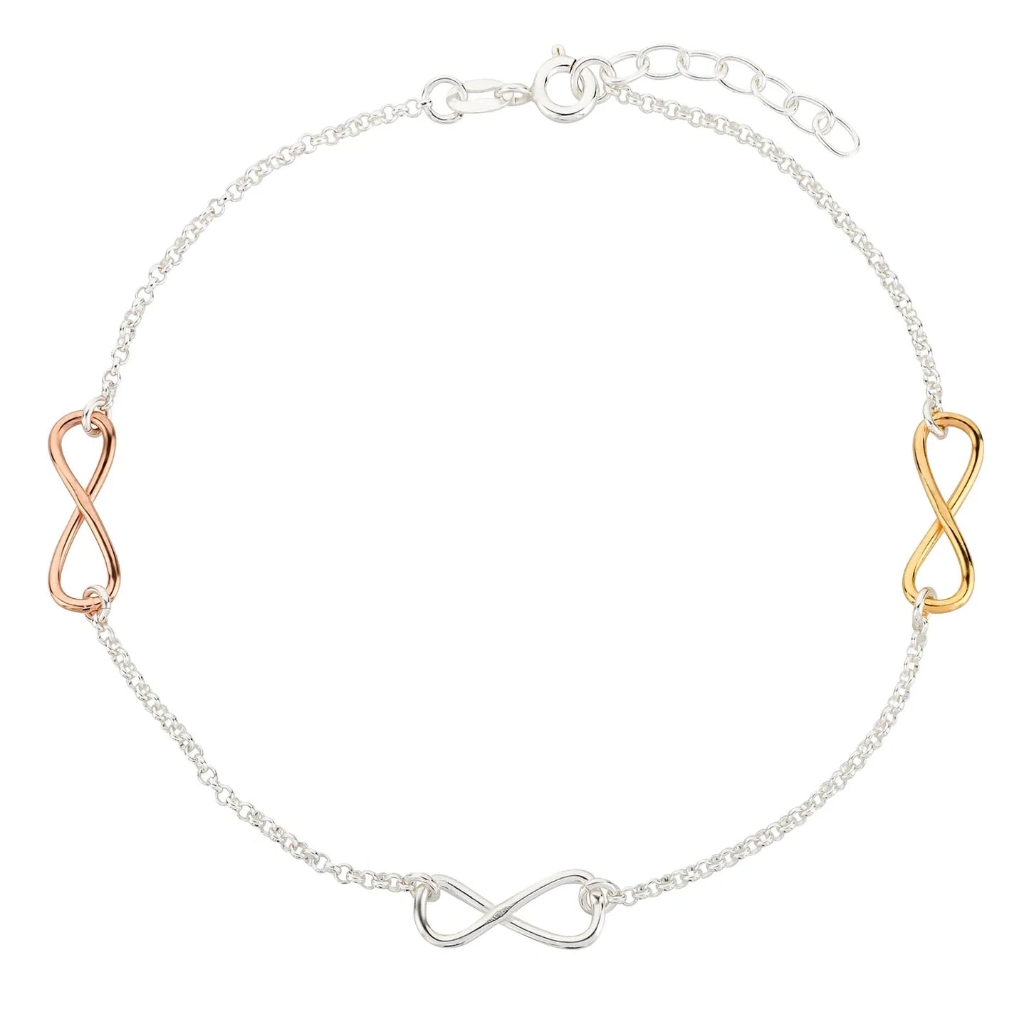 Fußkette Fußkettchen Unendlich Rosegold 925 Silber