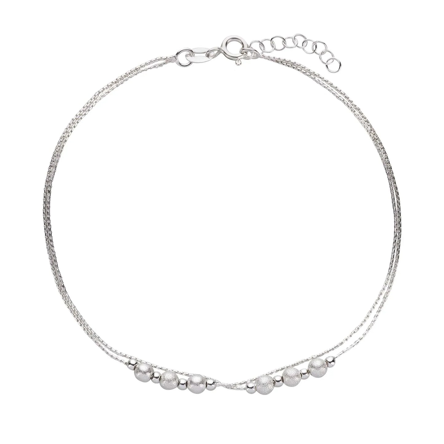Fußkette Fußkettchen feine Kugeln 925 Silber