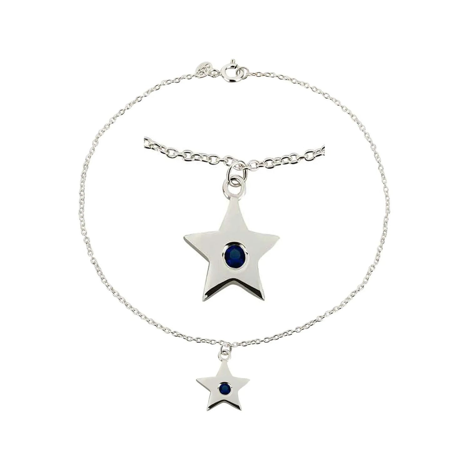 Fußkette Fußkettchen grosser Stern 925 Silber