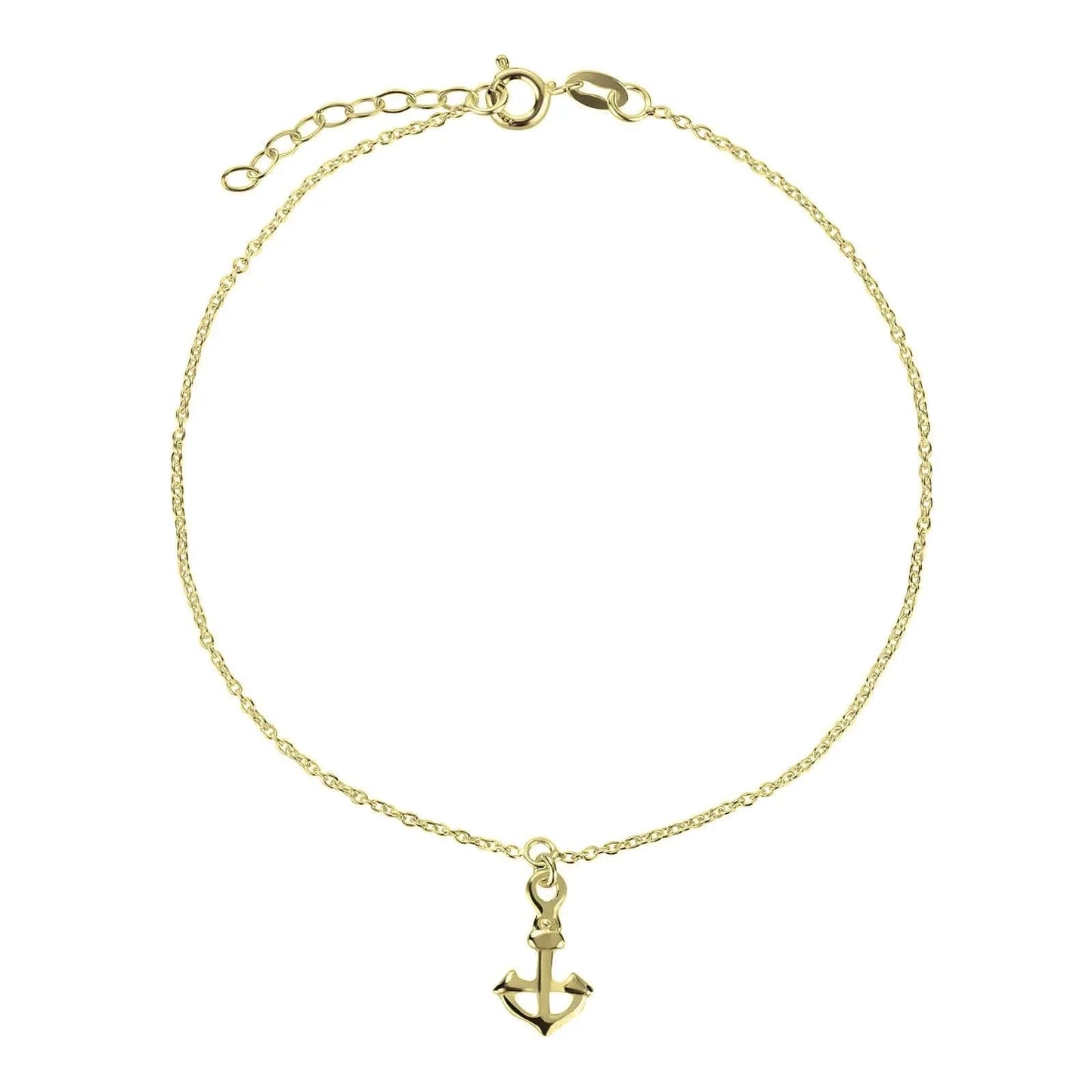 Fußkette Fußkettchen goldener Anker 925 Silber