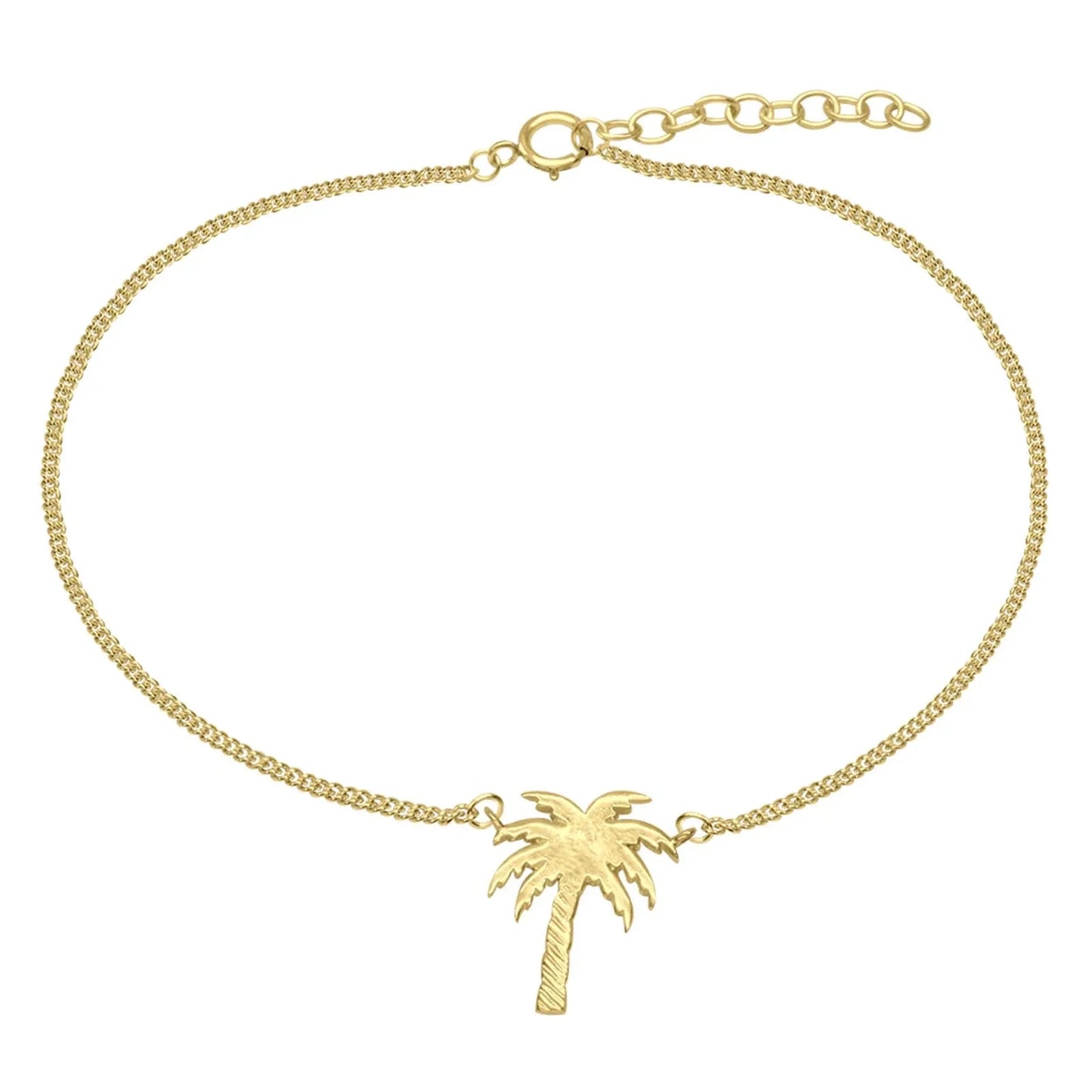 Fußkette Fußkettchen Palme 925 Silber vergoldet