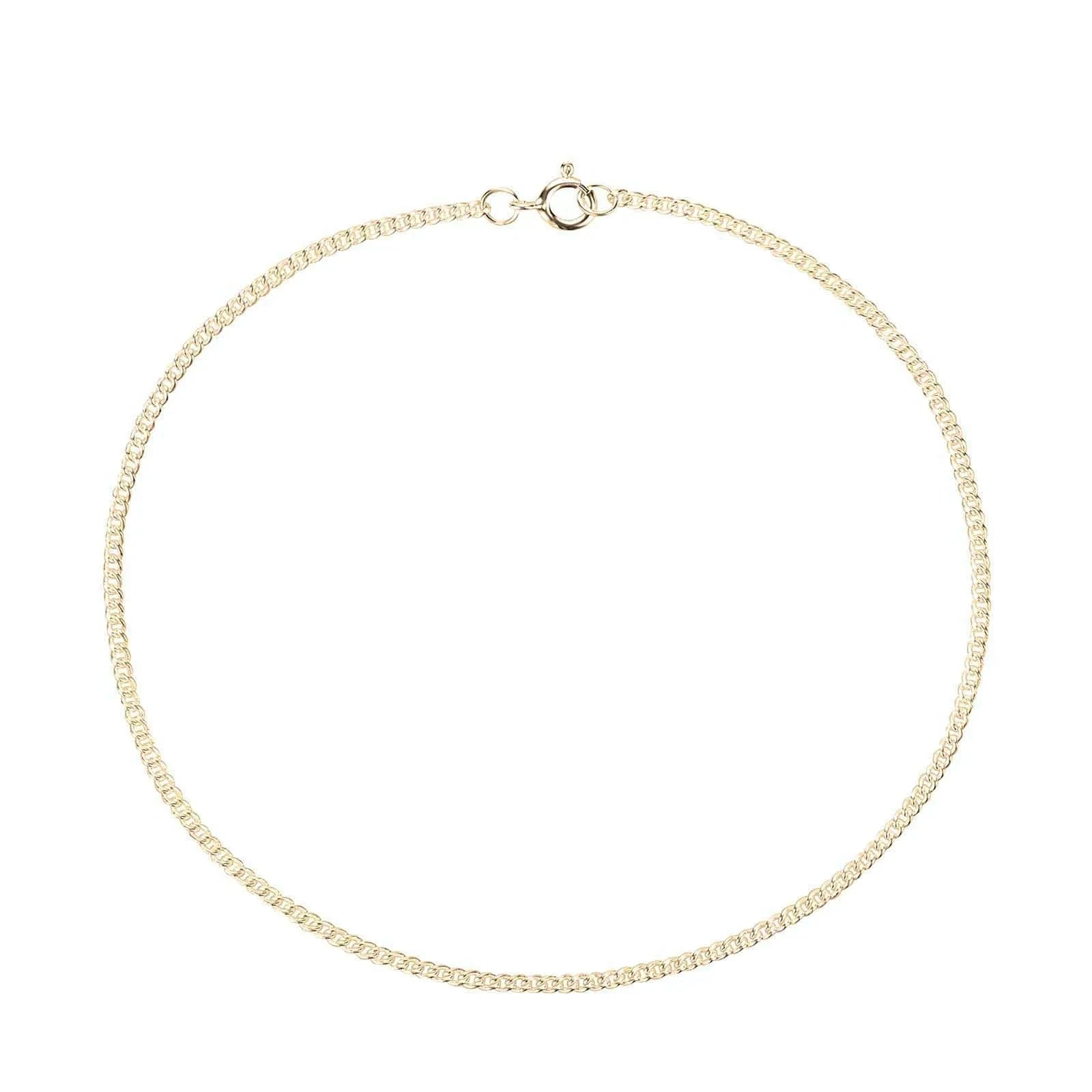 Fußkette Fußkettchen feine Panzerkette 925 Silber in gold