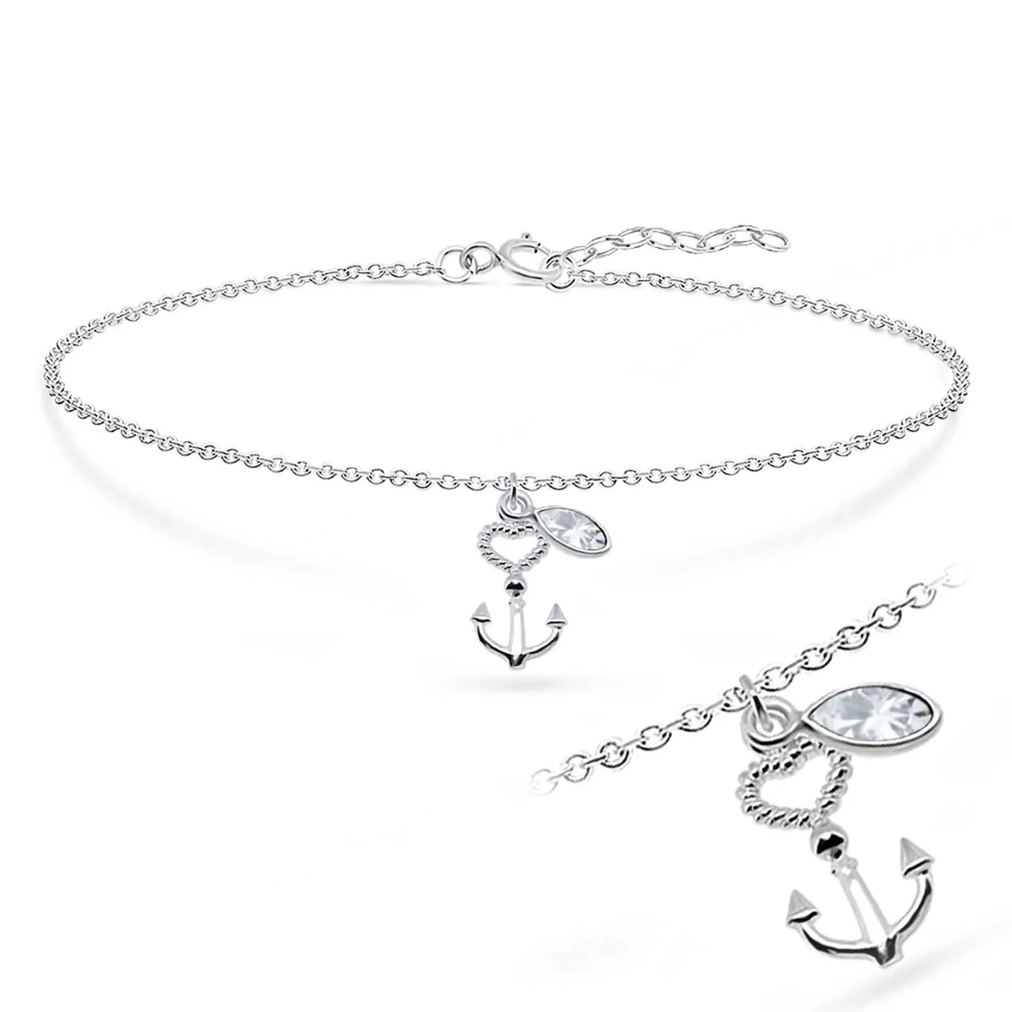 Fußkette Fußkettchen Anker 925 Silber