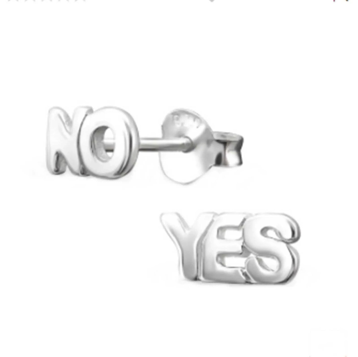 Ohrringe Yes No 925 Silber