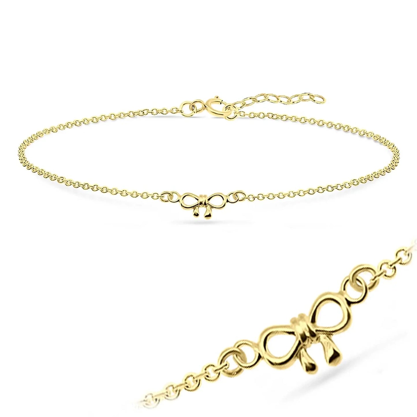Fußkette Fußkettchen Schleife 925 Silber vergoldet
