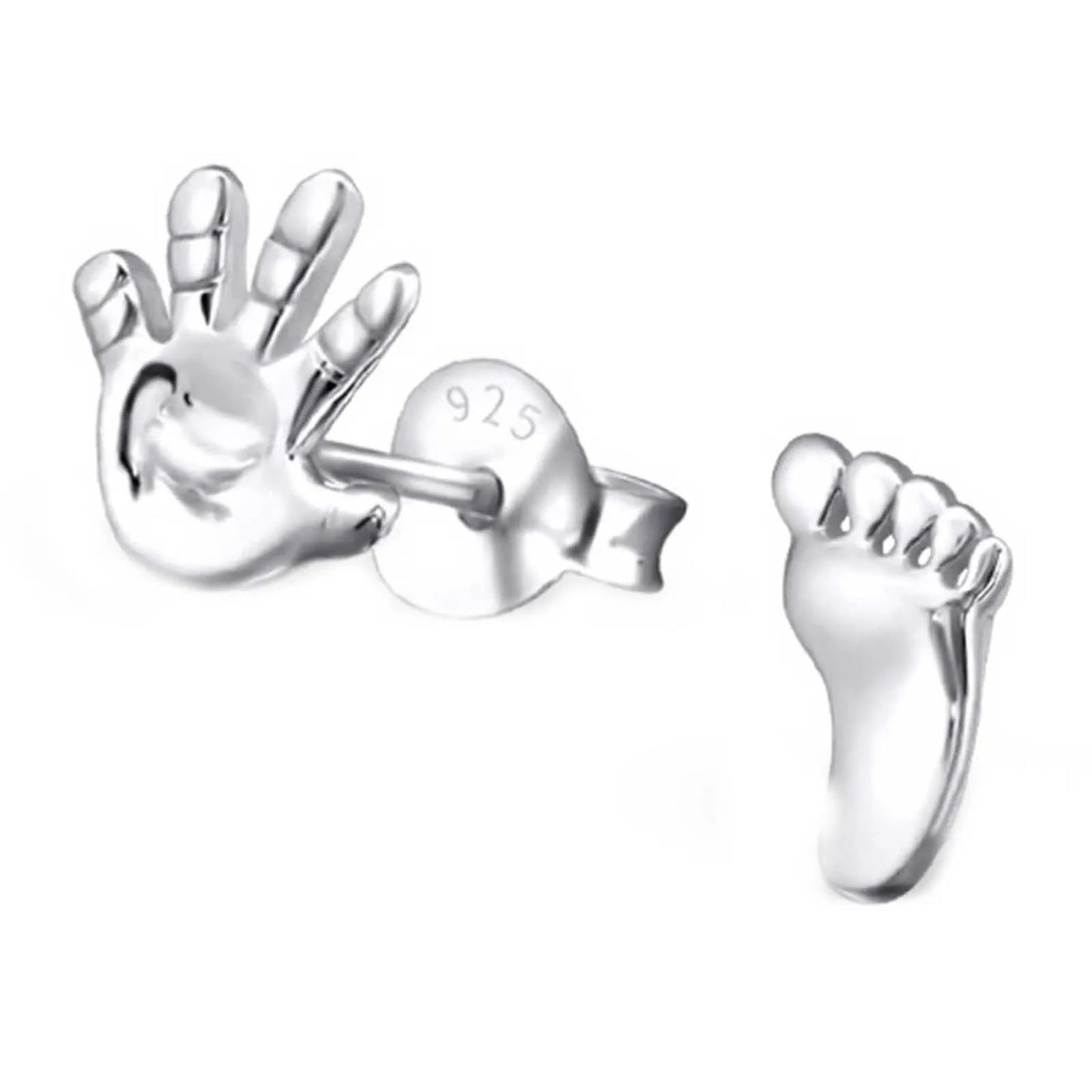 Ohrringe Hand Fuss 925 Silber
