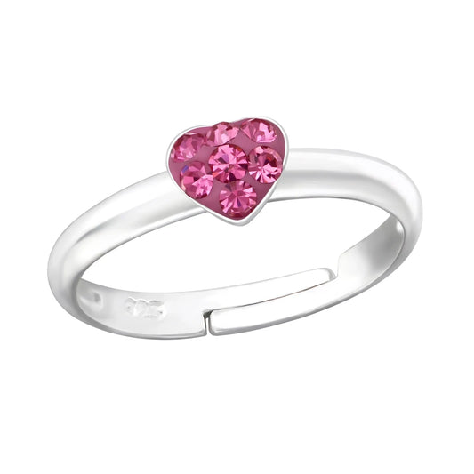 Kinderring kleines pinkes Herz 925 Silber
