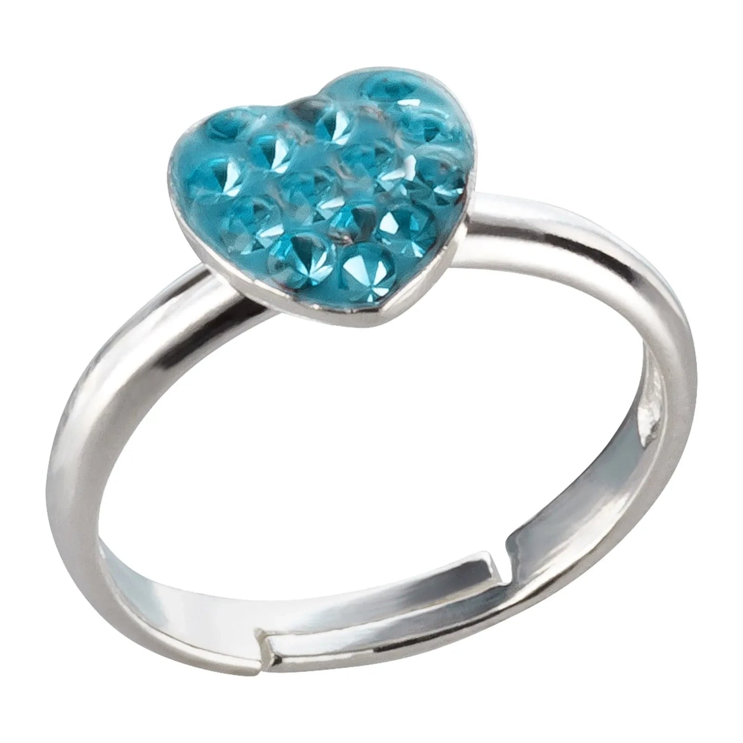 Kinderring blaues Herz 925 Silber