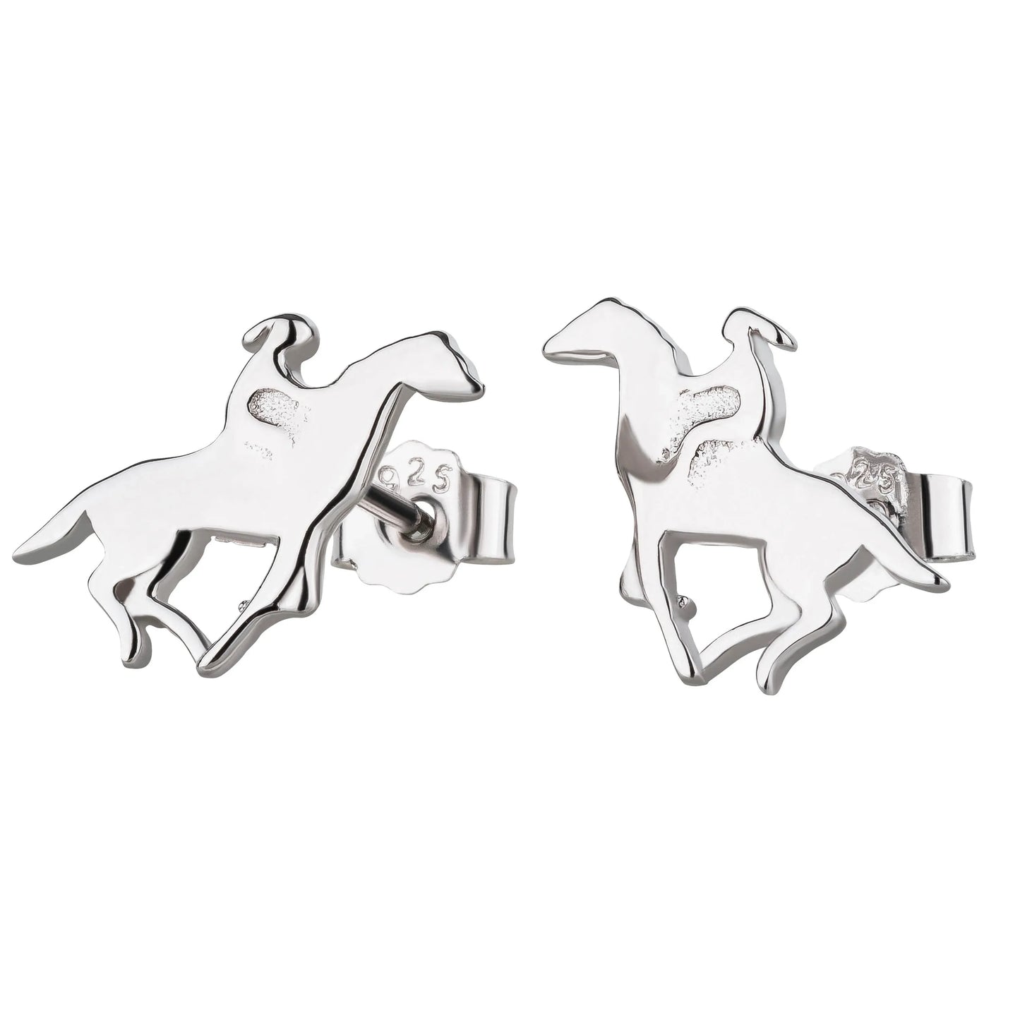 Ohrringe Pferd mit Reiter Galopp 925 Silber