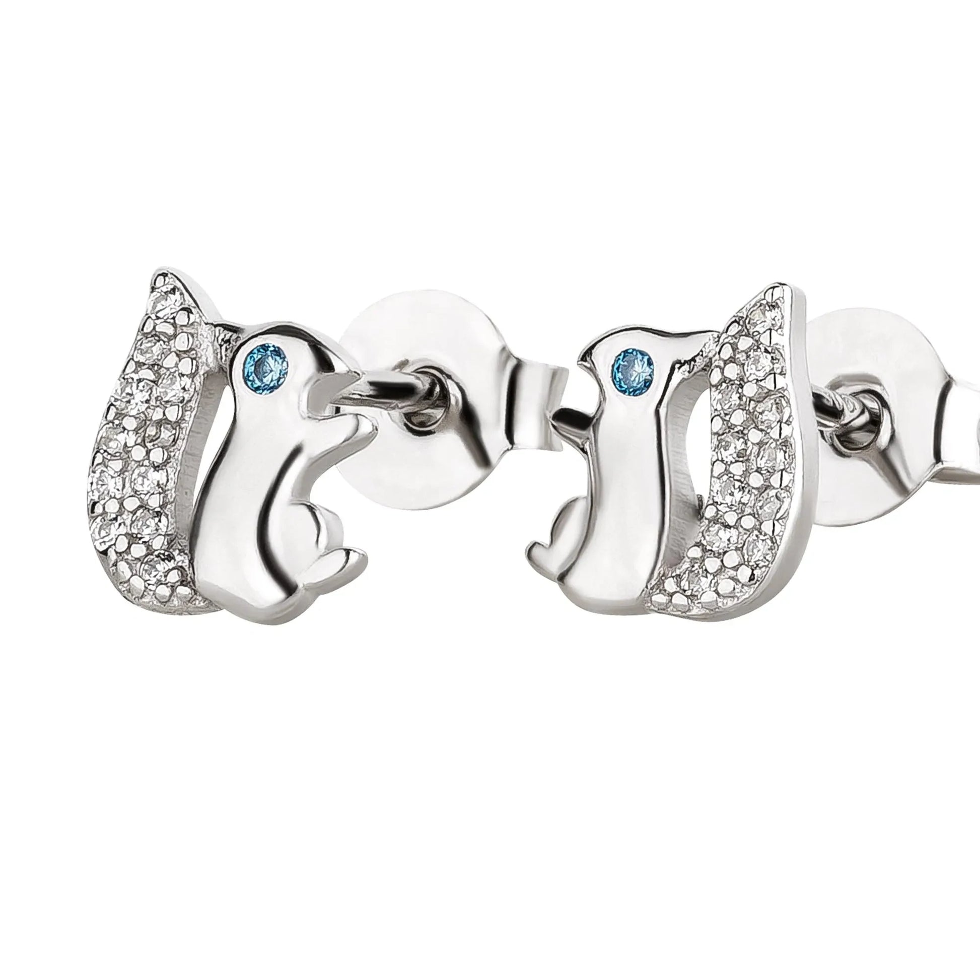 Kinderohrringe Eichhörnchen 925 Silber Zirkonia