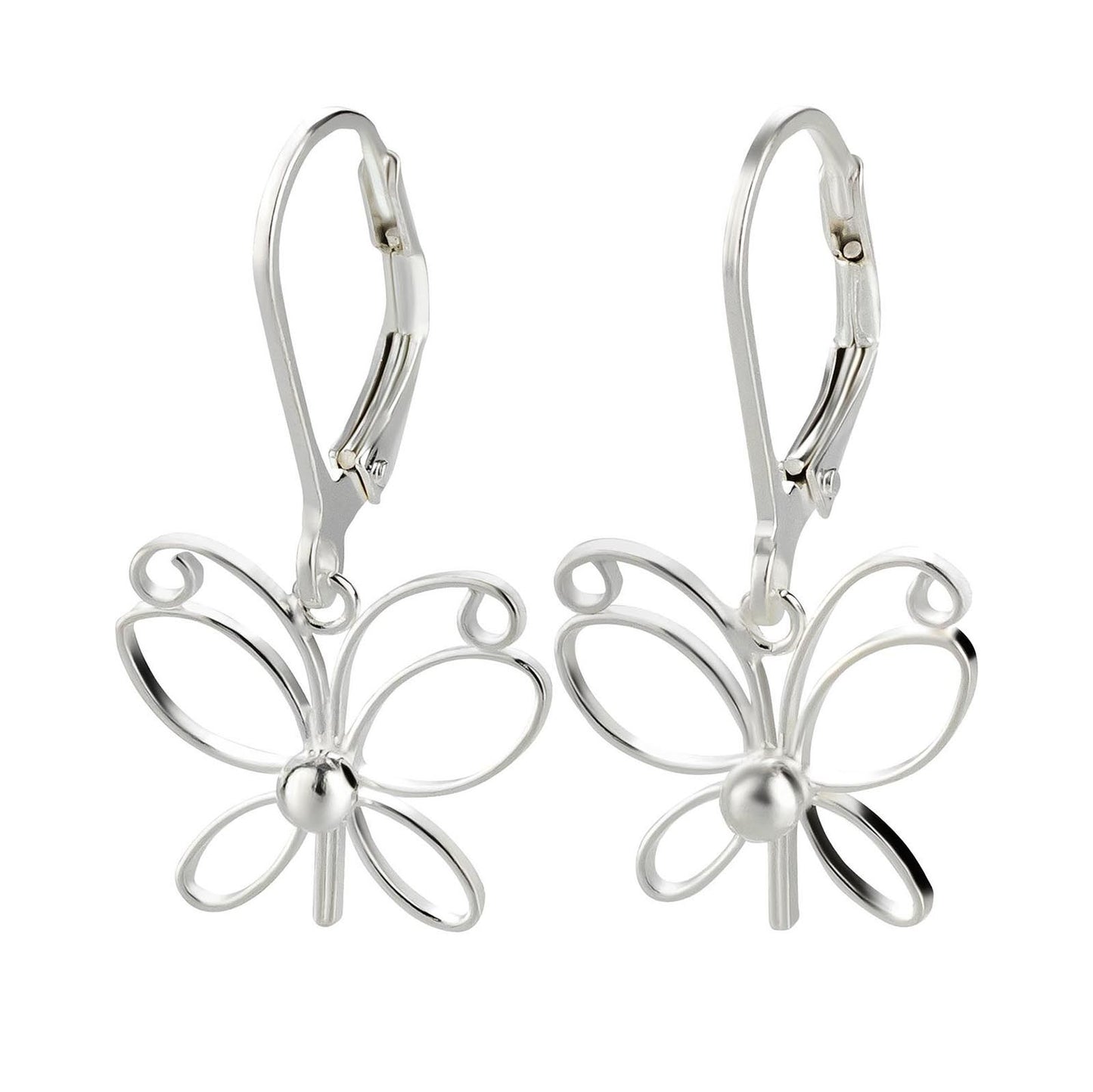 Kinderohrringe Ohrhänger feiner Schmetterling 925 Silber