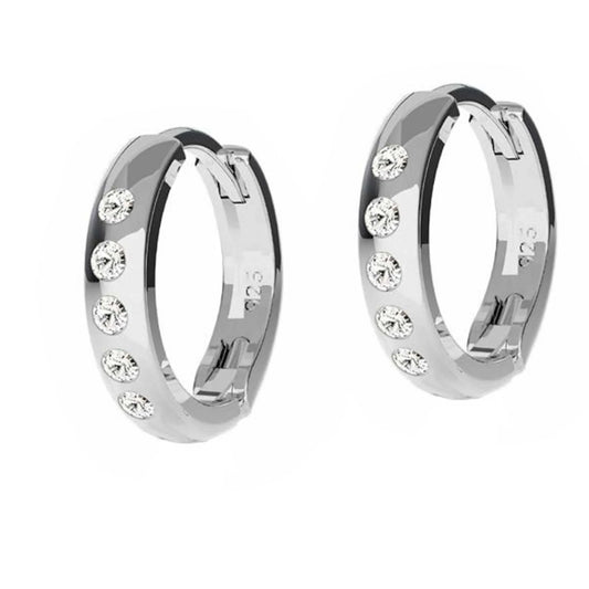 Ohrringe Creolen 925 Silber klare Zirkonia Steine