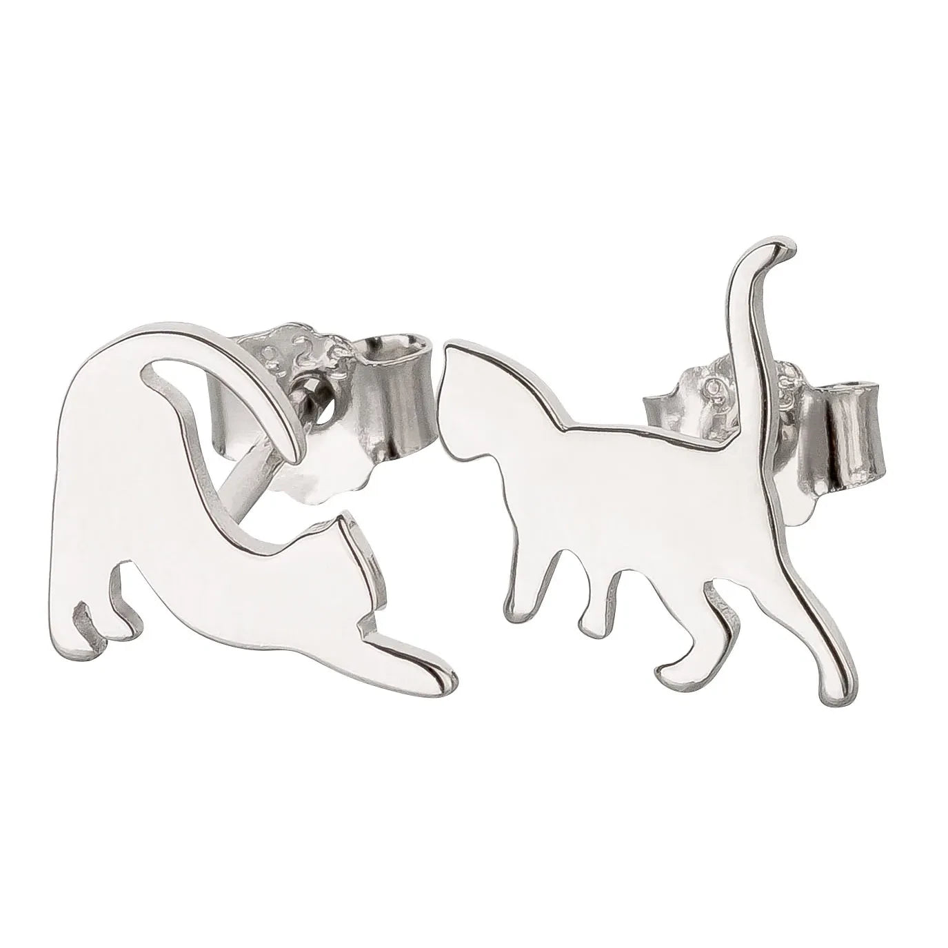 Kinderohrringe zwei Katzen 925 Silber