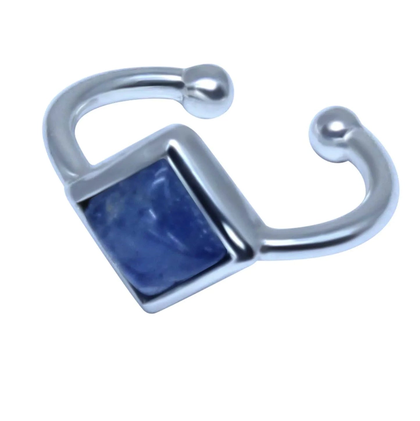 Ohrringe Ohrklemme blauer Stein 925 Sterling Silber