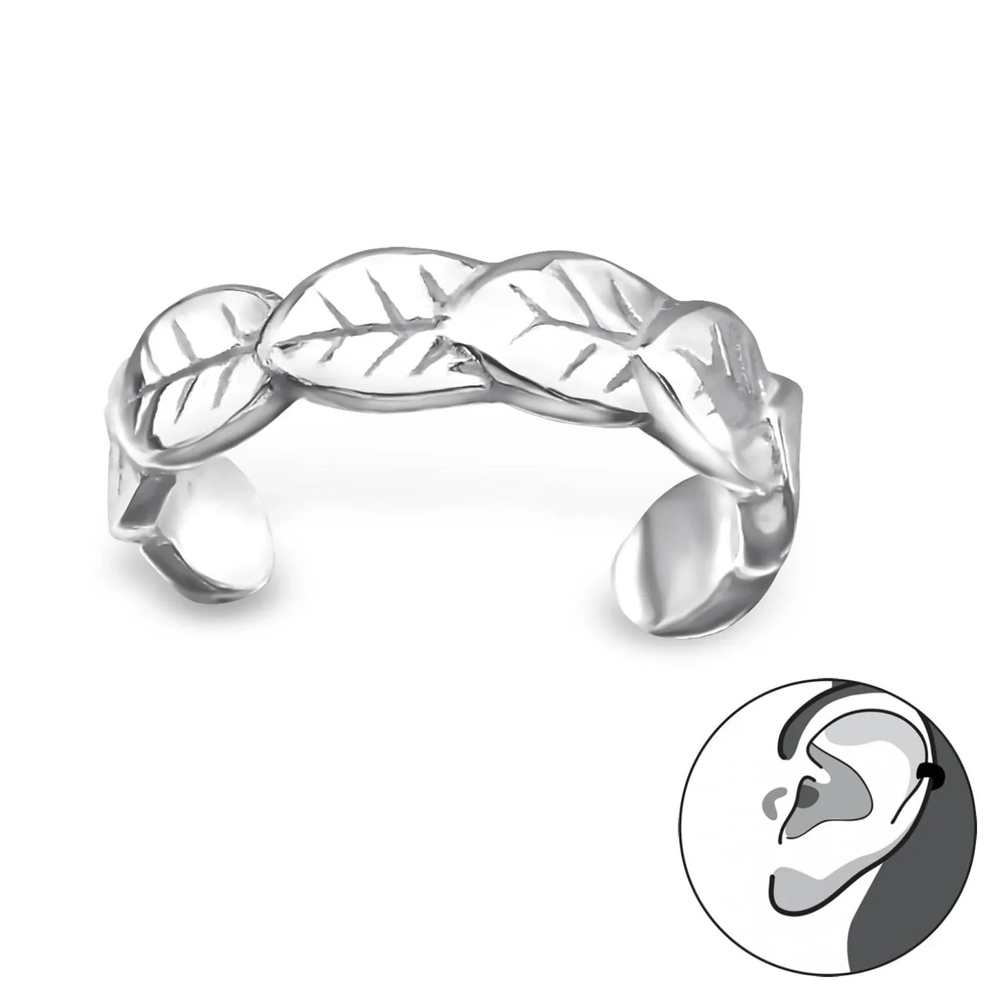 Ohrringe Ohrklemme Blatt 925 Silber