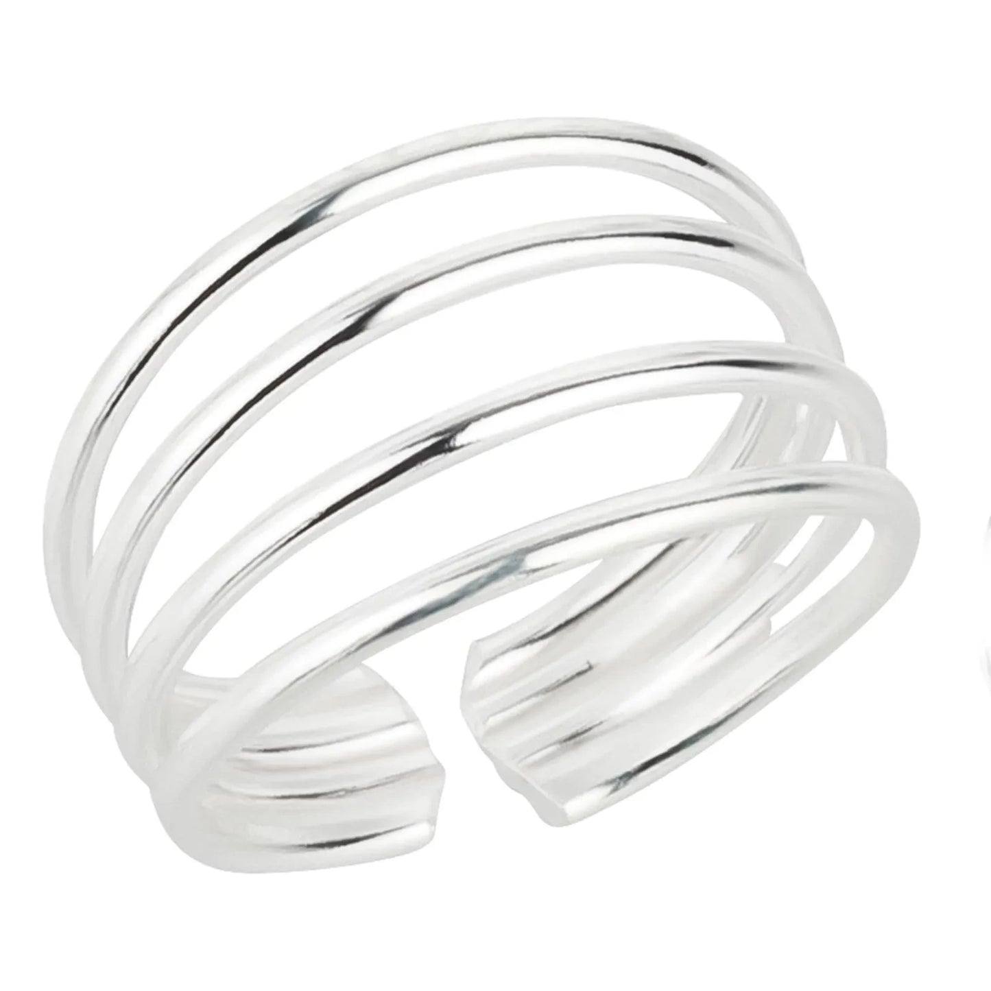Zehenring Zehring vier Ringschienen 925 Silber